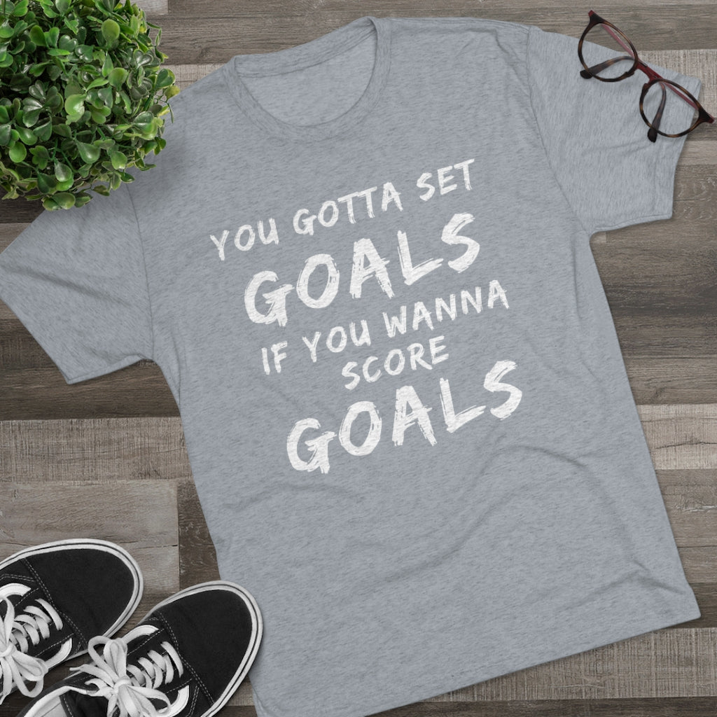 Men's Set Goals Score Goals Tri-Blend Crew Tee