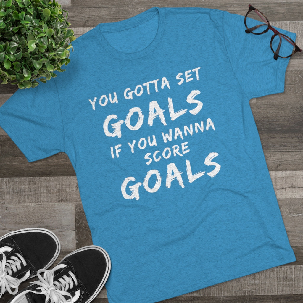 Men's Set Goals Score Goals Tri-Blend Crew Tee