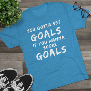 Men's Set Goals Score Goals Tri-Blend Crew Tee