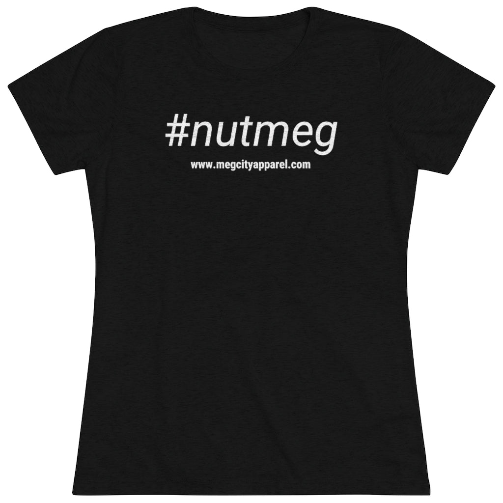 Women's #nutmeg White Tri-blend Tee