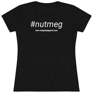 Women's #nutmeg White Tri-blend Tee