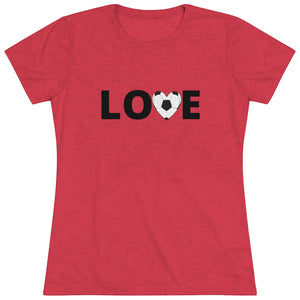 Women's Love Soccer Black Triblend Tee