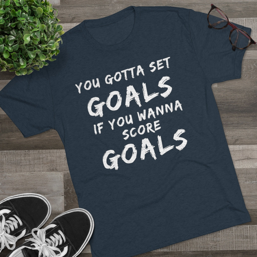 Men's Set Goals Score Goals Tri-Blend Crew Tee