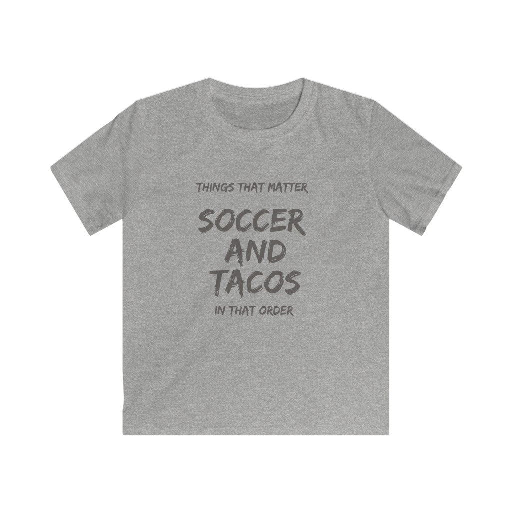 Boys Soccer+Tacos Dark Font Tee