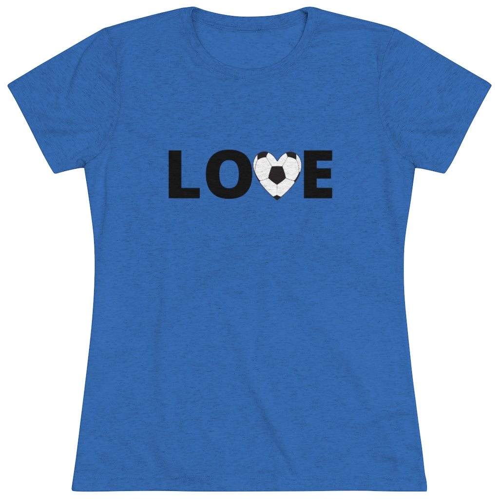 Women's Love Soccer Black Triblend Tee