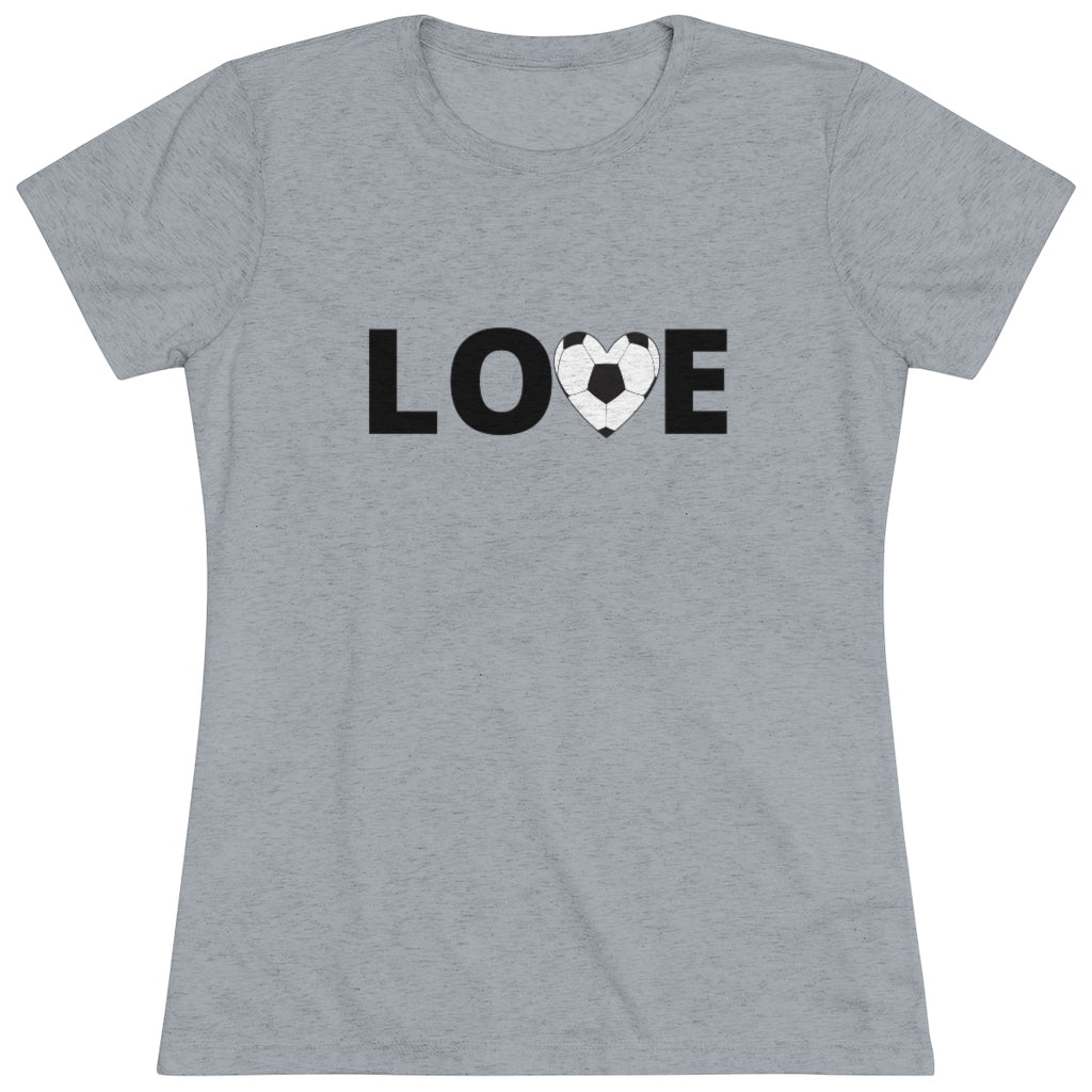 Women's Love Soccer Black Triblend Tee