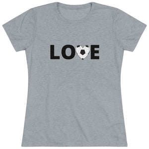 Women's Love Soccer Black Triblend Tee