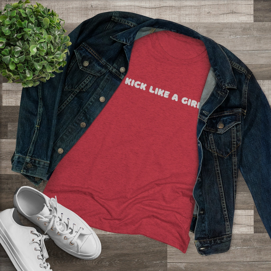 Women's Kick Like a Girl Tri-blend Tee