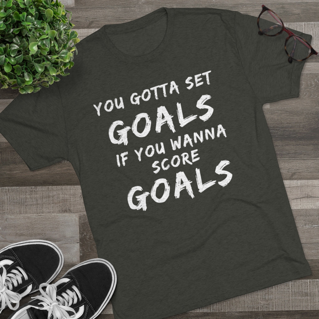 Men's Set Goals Score Goals Tri-Blend Crew Tee