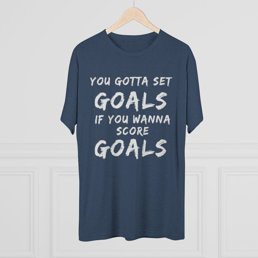 Men's Set Goals Score Goals Tri-Blend Crew Tee