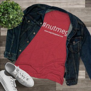 Women's #nutmeg White Tri-blend Tee