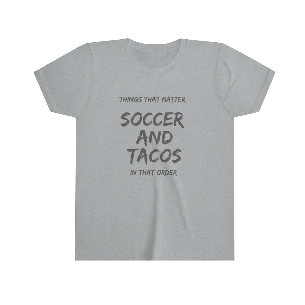 Girls Soccer + Tacos Dark Print Tee