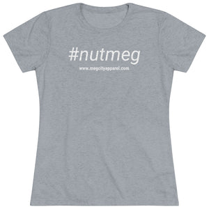 Women's #nutmeg White Tri-blend Tee