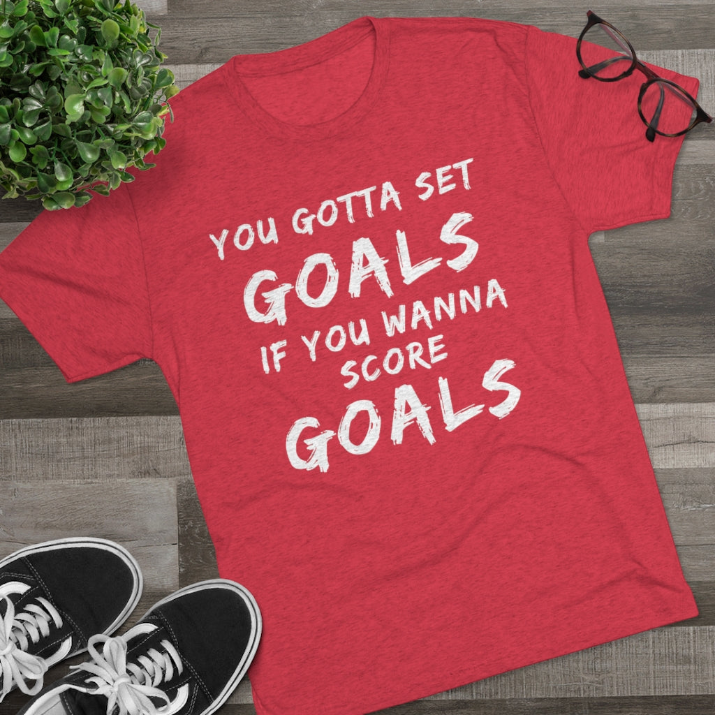 Men's Set Goals Score Goals Tri-Blend Crew Tee