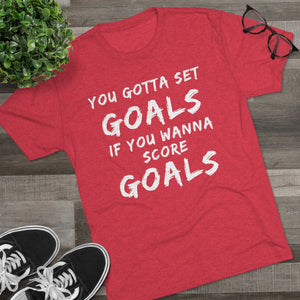 Men's Set Goals Score Goals Tri-Blend Crew Tee