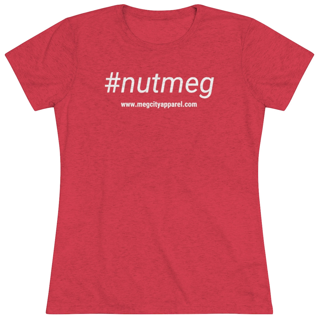 Women's #nutmeg White Tri-blend Tee