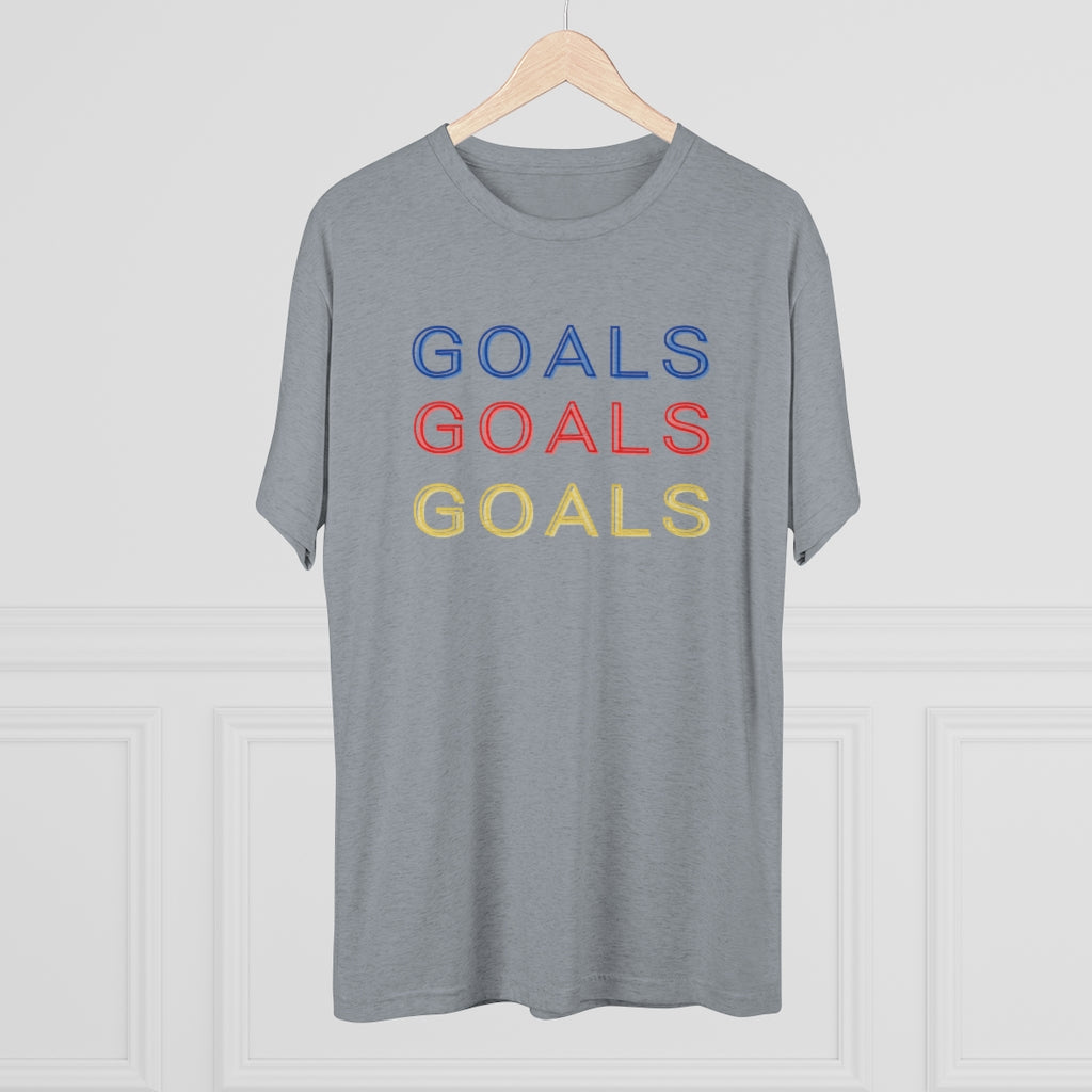 Men's Goals Goals Goals Tri-Blend Crew Tee